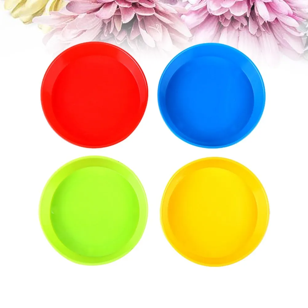 4Pcs Kids Plastic Painting Bowls Set Deep Color Mixing Palette for Children Art Craft Sponge Brush Hand Painting Watercolor