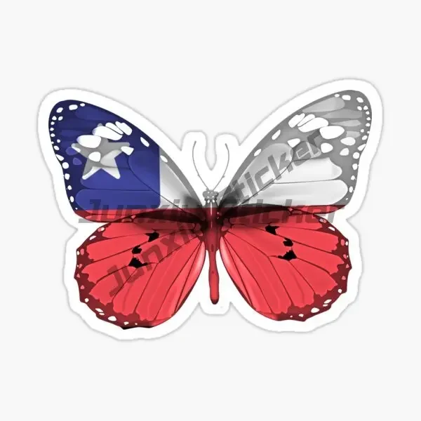 Chile Flag Butterfly Creative Sticker Bicycle Vinyl Motorcycle Camper Car Truck Helmet Racing Boat Wall PVC Decal Assecories