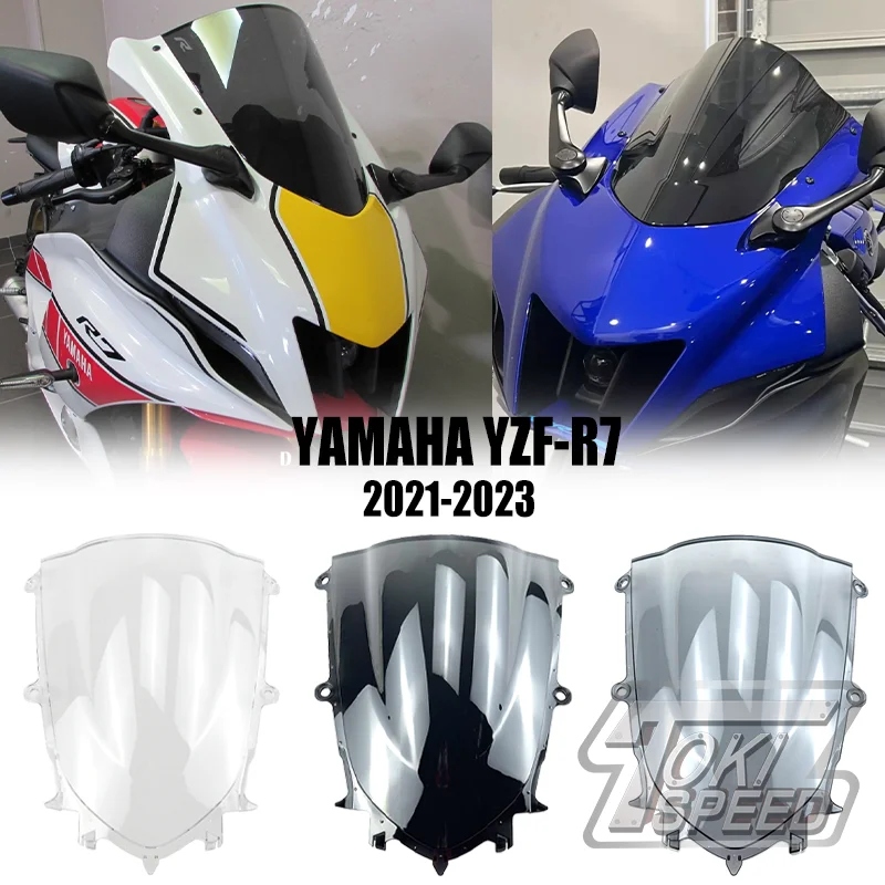 

Fits For Yamaha R7 21-23 Windshield YZF R7 2021 2022 2023 YZF-R7 WindScreen Motorcycle Sport Windshield Visor Black Windscreen