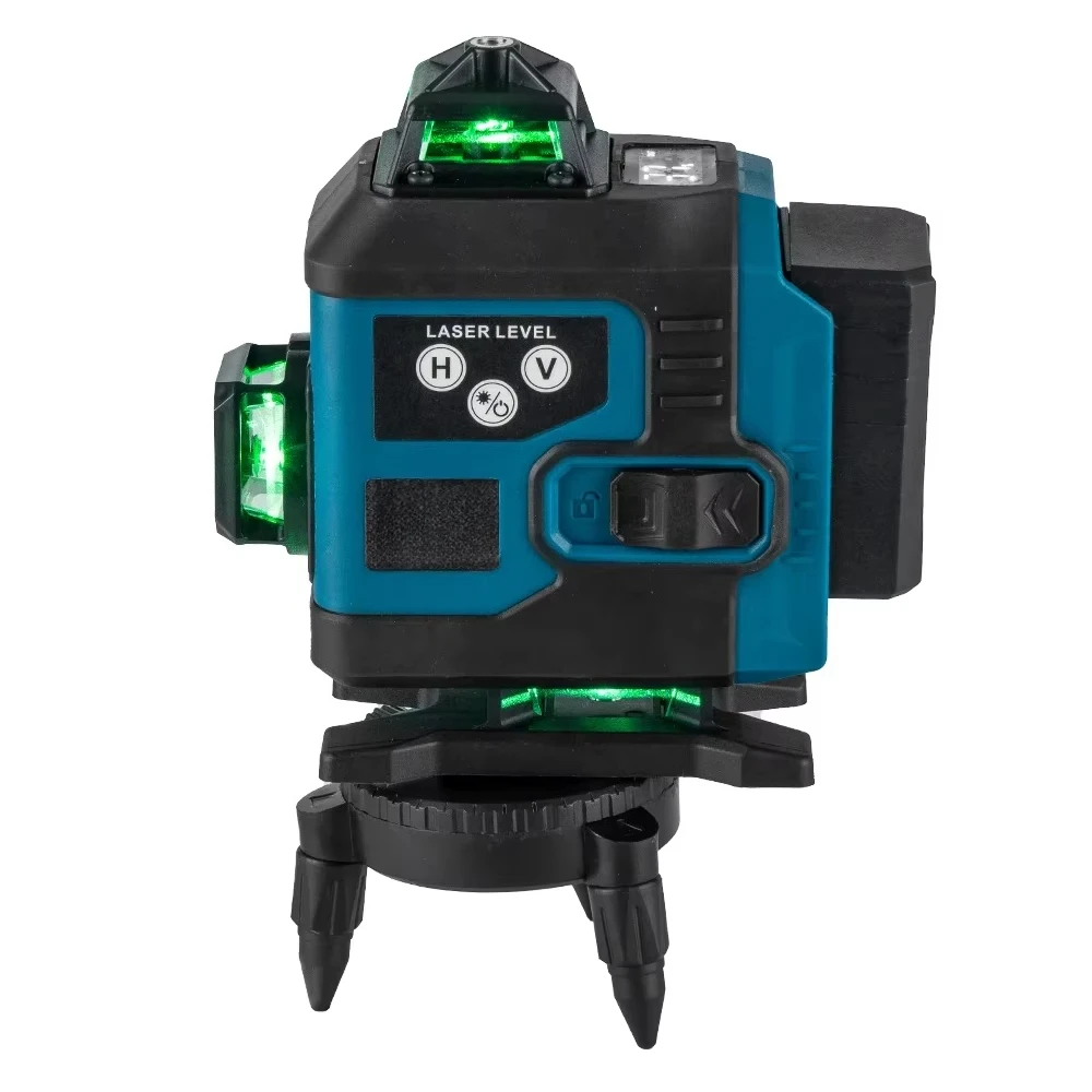 16 líneas 4D con pantalla digital 360 nivel láser de nivelación recargable cruzada vertical horizontal