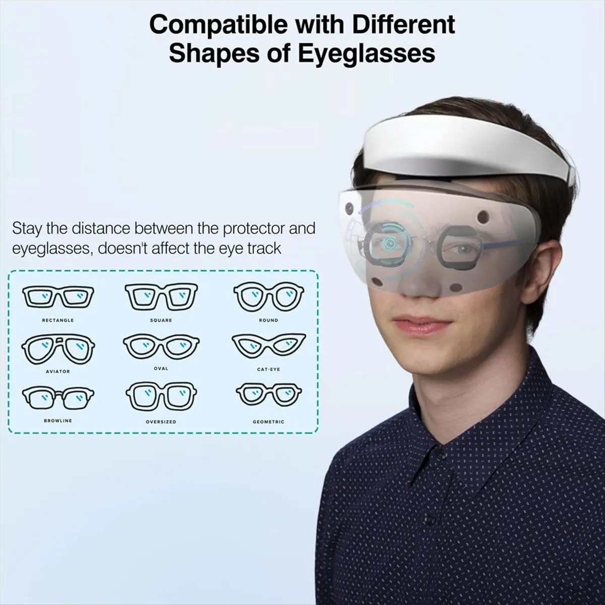 Eyeglasses Frame Protector Case for PS VR2 Myopia Glasses Scratch Shade Silicone Soft Protective Case,B