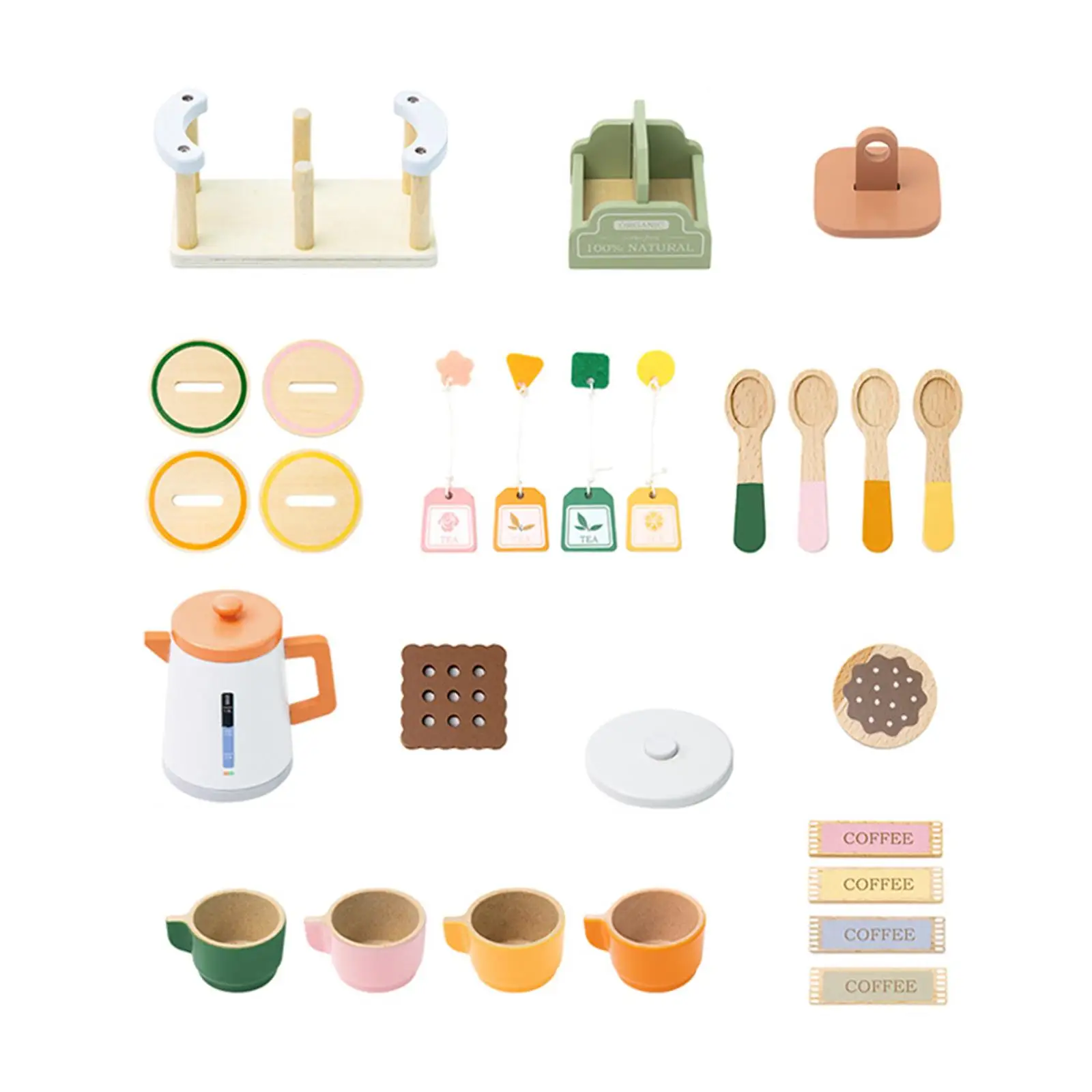 Ensemble de fête de thé de l'après-midi en bois pour petites filles, jouet éducatif de jeu de simulation