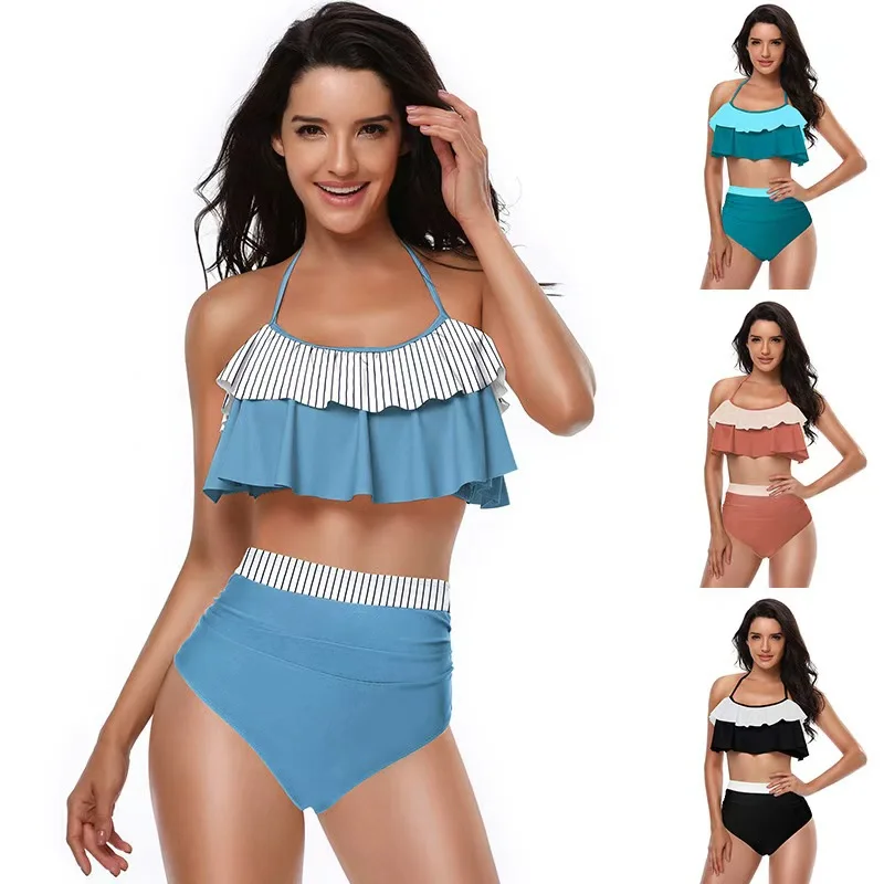 

Bathing Suit Women European And American Sexy Bikini High Waist Split Swimsuit Women Spot Bikini One Swimsuit