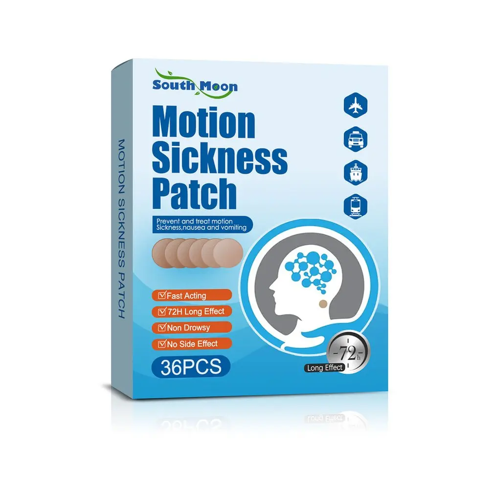 

36pcs Motion Sickness Patch Stickers Fast Acting Behind Ear Dizziness Anti-Nausea Herbal Plaster Health Care