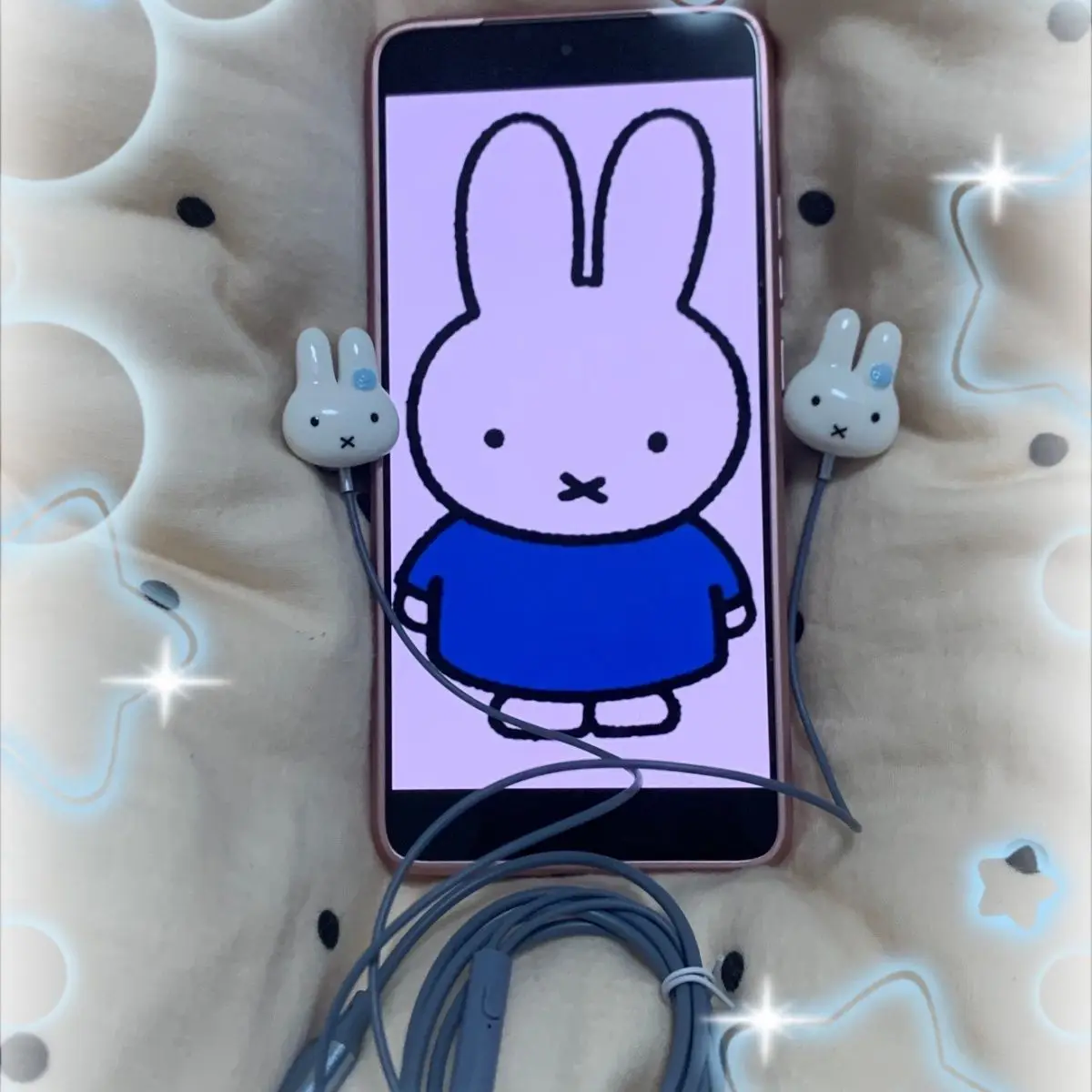 Vintage Cute Miffy Rabbit Wired in Ear Earbuds Ins High Aesthetic Type C Earphones Portable Music Headset Nice Cartoon Kawaii view 3
