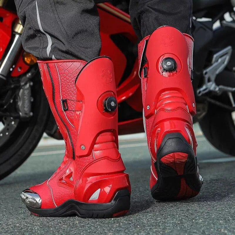 Motorcycle Riding Boots Four Seasons Off-Road Competitive Men's and Women's Racing Shoes Waterproof and Non-slip Riding Shoes