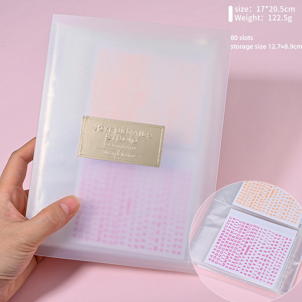 80/120 Slots Nail Stickers Storage Book Large Capacity Exhibition Photo Album Card Package Button Type Manicure Sticker Notebook