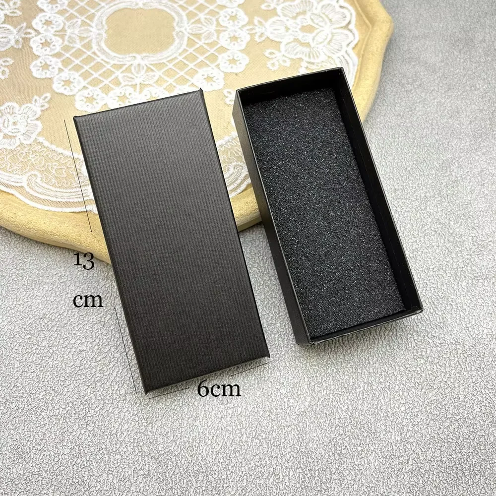50Pcs High Quality Portable Black Paper Watch Jewelry Boxes  Blank Print Gift Pouches for Watches and Daily Jewelry Packaging
