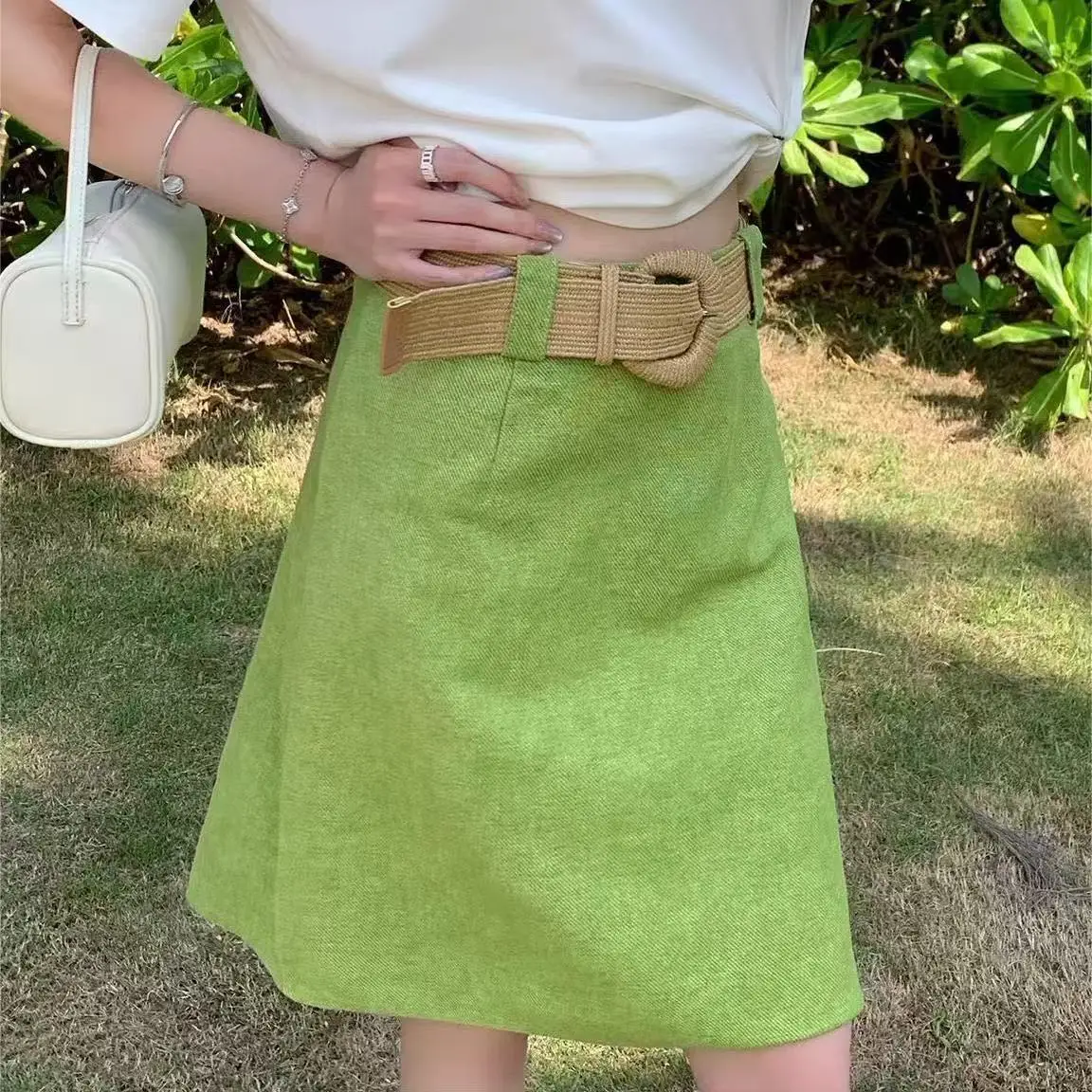 Small fresh new temperament spring and summer casual unique chic elegant skirt  korean fashion clothing