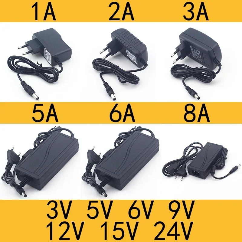 AC 110-240V DC 3V 5V 6V 9V 12V 15V 24V 0,5A 1A 2A 3A 5A 6A 8A Universal Power Adapter Versorgung Ladegerät Adapter Eu uns für LED-Licht