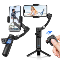 New Best Professional Ai Face Object Tracking 3  Handheld Gimbal M02 Foldable Cell Phone Stabilizer With Remote Control