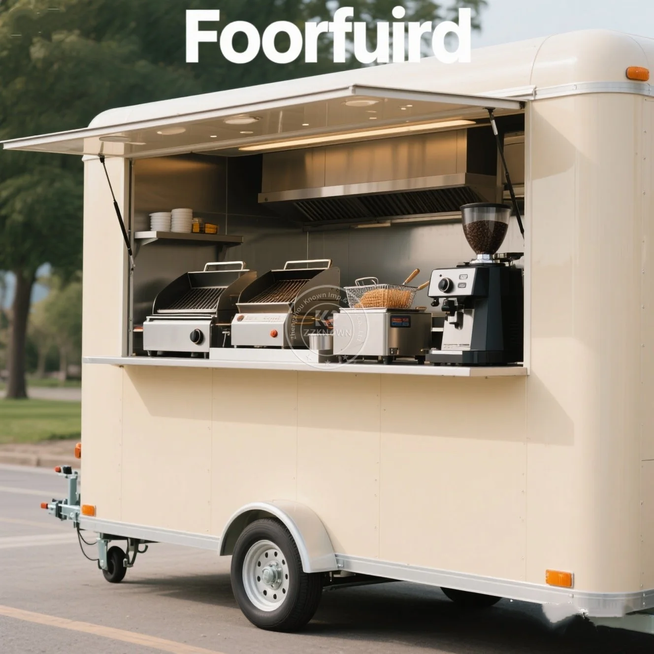 

Fully Equipped Caravan Bar mobile trailer Ice Cream Cart Pizza Fast Taco Food Truck food trailer with Full Kitchen