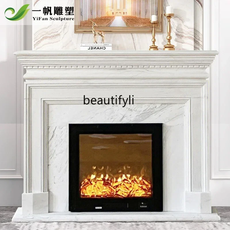 

Y48 Marble, French natural stone Ymerican fireplace, simple marble stone fireplace decorative cabinet