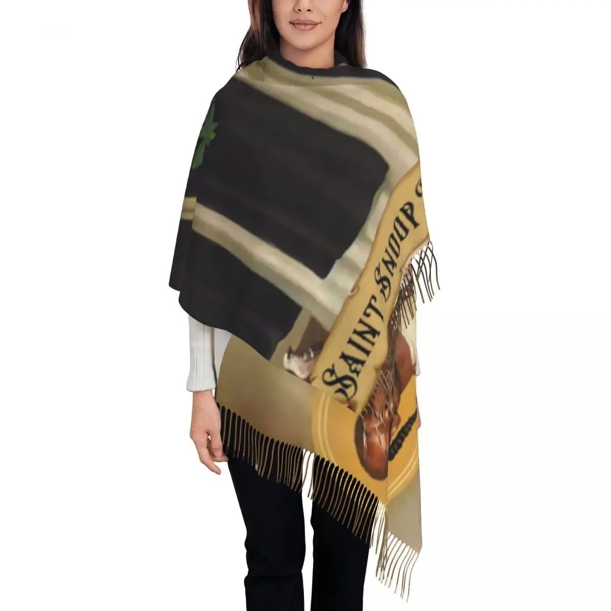 Women Scarf Keep Warm  Scarves Wraps with Tassel Humor Daily y2k Cool Shawls Wrpas Winter Design Bufanda