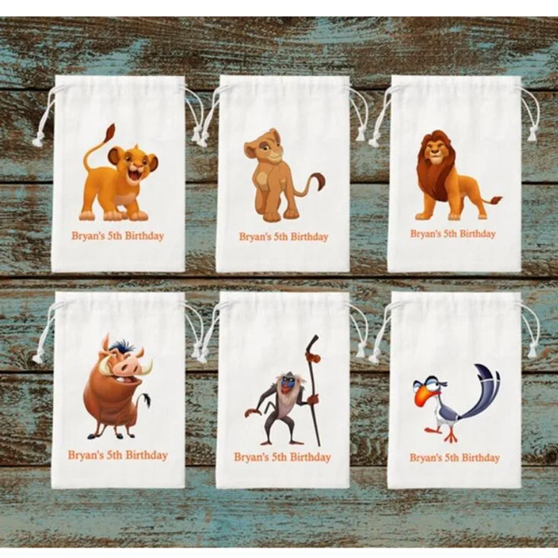 

20pcs personalise Lion King Kids Birthday favor Bags-Nala Lion King Customize text Favor Bags-Lion King Custom Goodie Bag