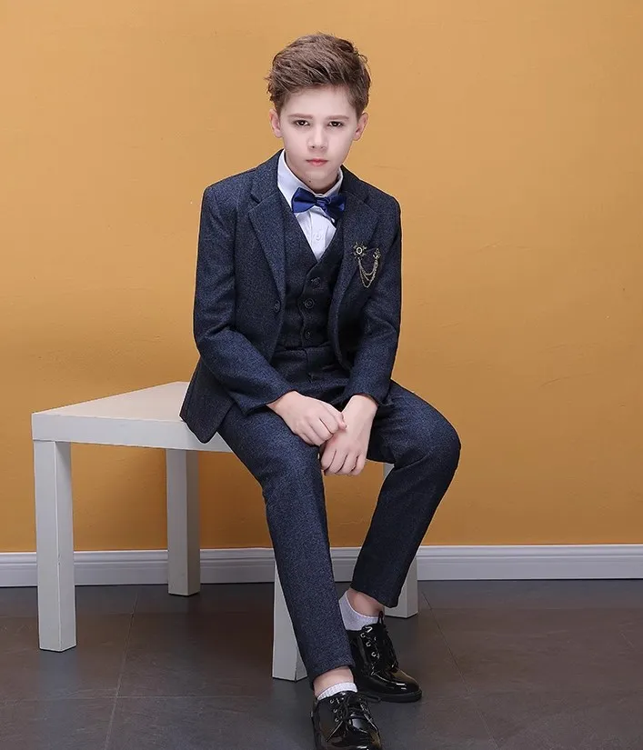 

Kids Graduation Stage Show Birthday Party Costume Children Formal Wedding Suit Flower Boys Photograph Suit Teenager Tuxedo Dress