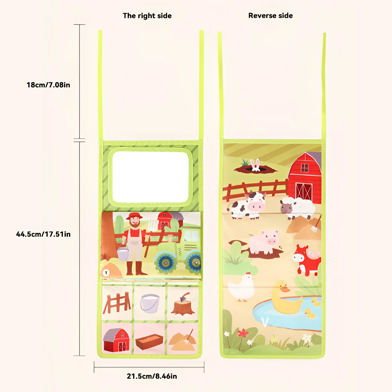 Mirror desk calendar cloth book with ringing paper sound education cognitive three-dimensional hanging toy