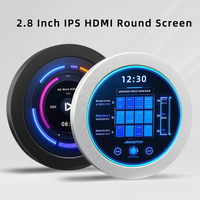 2.8 Inch Round Screen HDMI Monitor PC Case Secondary LCD 480x480 Music Spectrum Analysis CPU RAM GPU Monitor