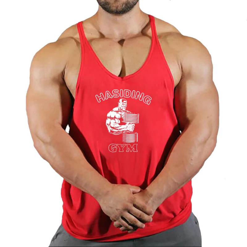 Brand Gyms Stringer Clothing Bodybuilding Tank Tops Men Fitness Singlet Sleeveless Shirt Printed Cotton Muscle Vest Undershirt