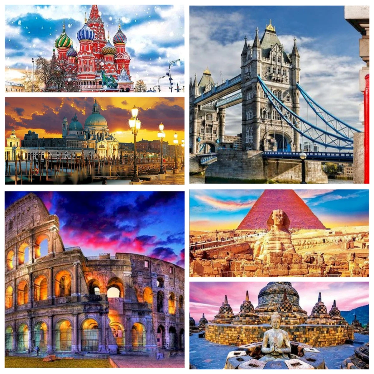 

1000/500 PCS Urban Architectural Scenery Home Decor Games Landscape Puzzles Educational Toys Birthday Gifts