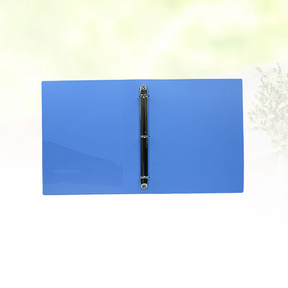 

A4 Plastic File Folders Three Hole Round Rings Document Organizer for Office School Home Blue Plastic File Folders