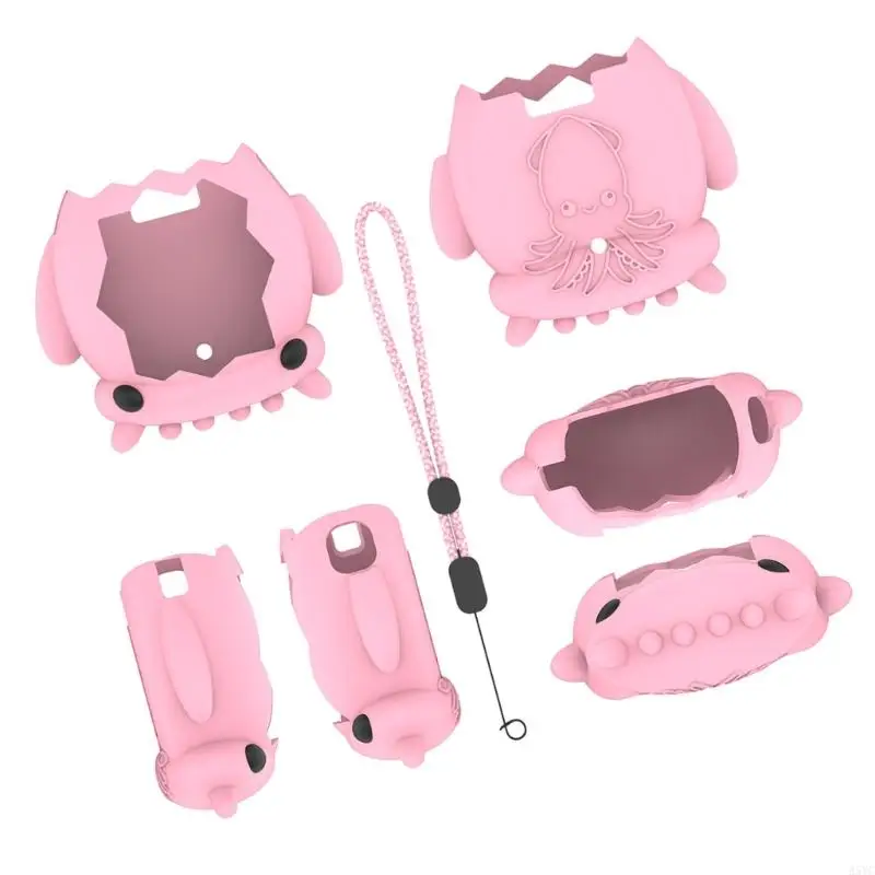 A5YC Shockproof Silicone Protective Cover for Electronic Pet with Lovely Squid Theme Resistant to Drop and Scratch Daily Use