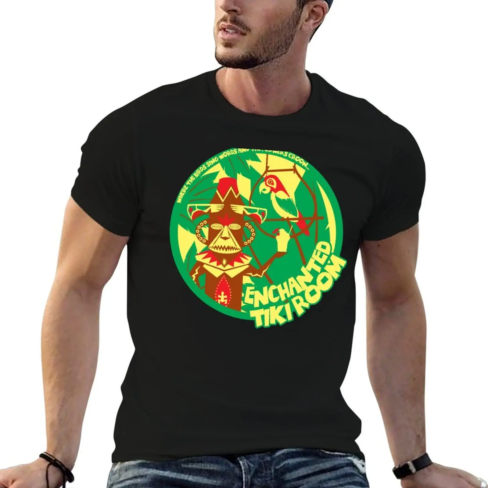 

The Enchanted Tiki Room (green, red, yellow) T-Shirt funny t shirts cotton g man t shirts for men T-Shirt