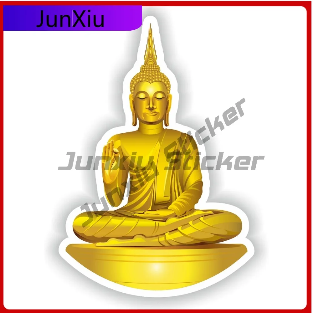 Golden Buddha Statue Emblem Sticker Scratch-proof Vinyl Decals Decorative Csuv Motorcycle Bumper Custom Printed Refit Decals Car