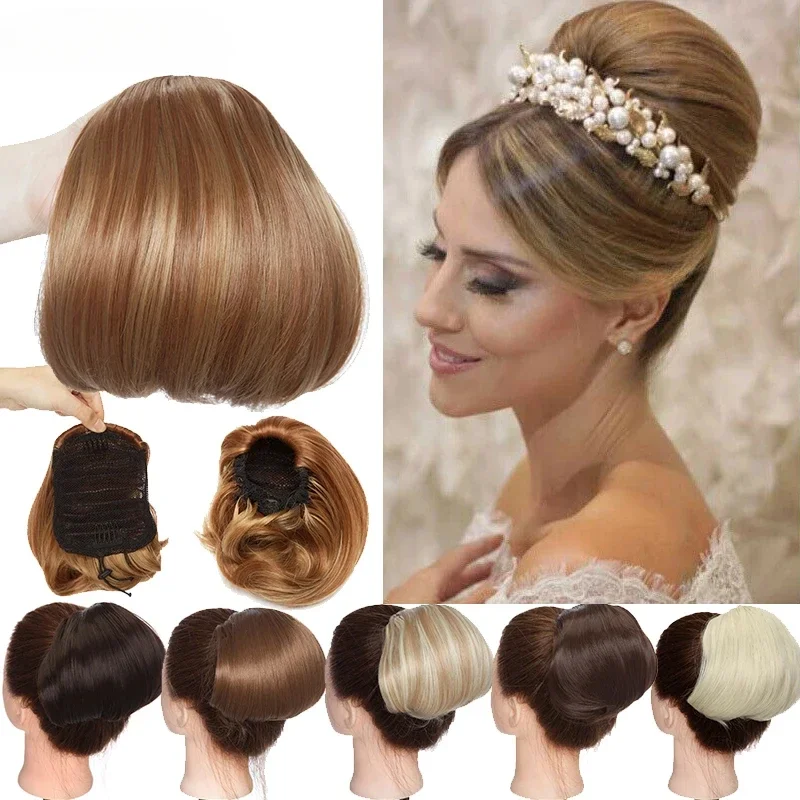 

Synthetic Scrunchy Hair Bun Clip In Extension Hair Hair Extension Updo Donut Chignon Drawstring Women Chignon Fake Hair