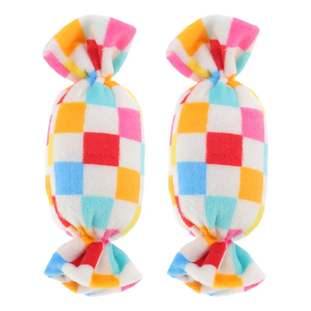 2 Piezas Juguete Interactivo para Perros con Sonido, Diseño de Caramelo, para Masticar, Jugar y Ejercitar a Cachorros