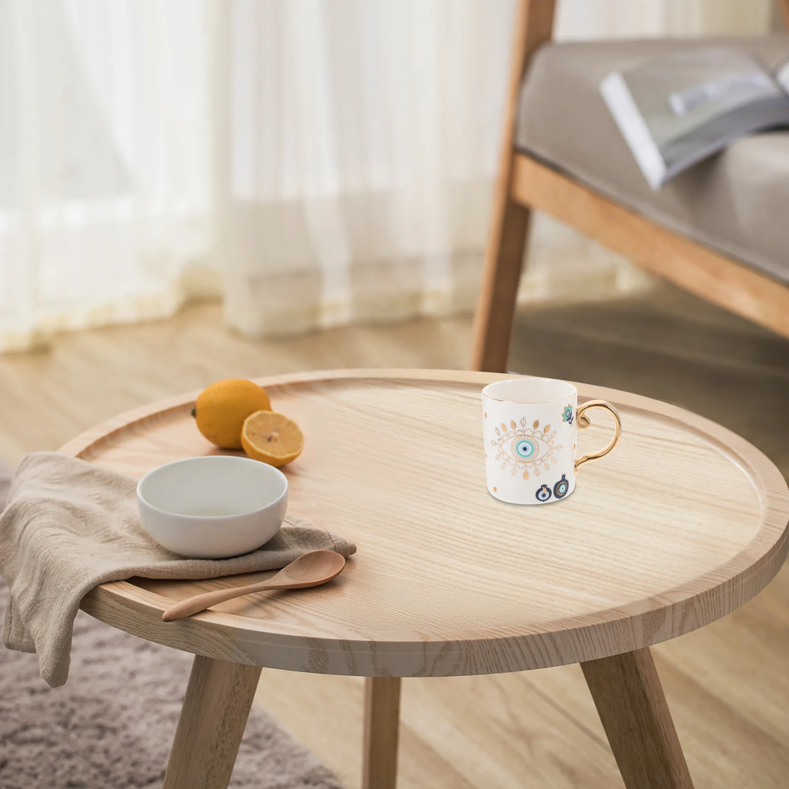 

Керамическая кофейная чашка, набор блюдец, декоративная кружка с рисунком сглаза, подходит для домашней кофейни, чашка для латте, персонализированная кружка