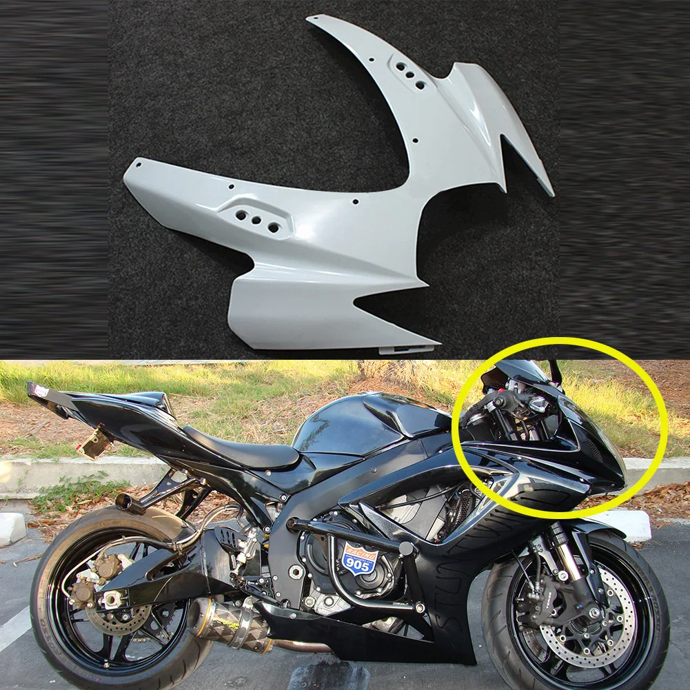 

ALLGT Injection Moulding Unpainted White Upper Front Cowl Nose Fairing for SUZUKI GSX-R 600/750 K6 2006 2007