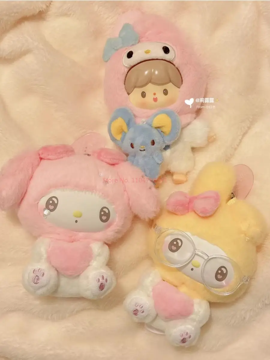 Kawaii Zzoton × Sanrio Characters Love-League Buddies Series Blind Box Vinyl Plush Bag Pendant Doll Mystery Box Gift