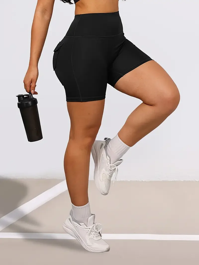 النساء جيب السراويل عالية الخصر بعقب رفع الدراجات ضيق مطاطا تنفس اللياقة البدنية طماق في الهواء الطلق عارضة ضئيلة السراويل #4