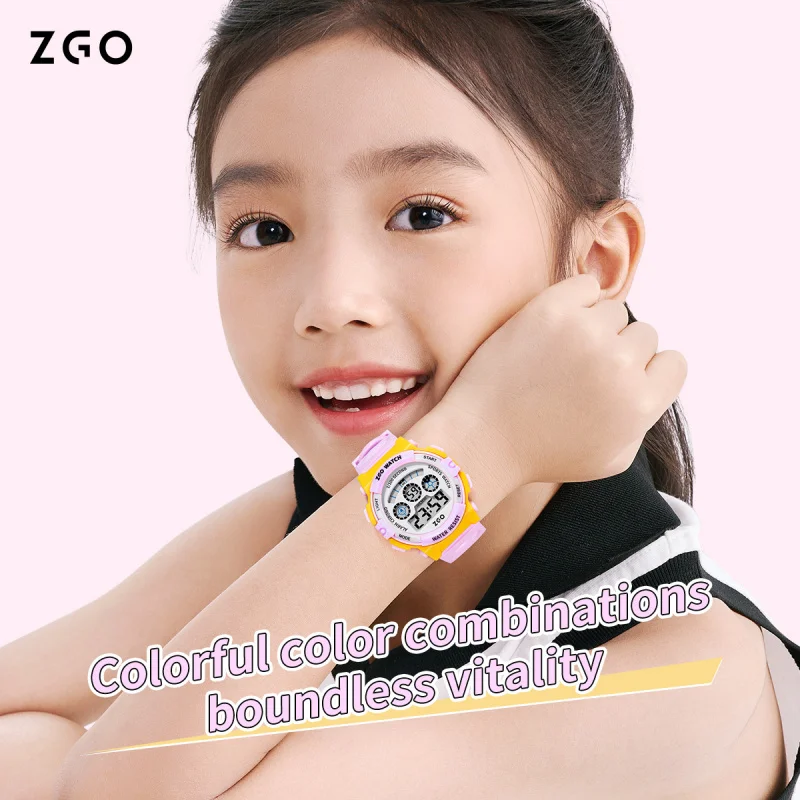 ZGO Ladies' Electronic Watch, Multi-functional Sports Digital Waterproof Watch for Students Alarm Shockproof Gift 305