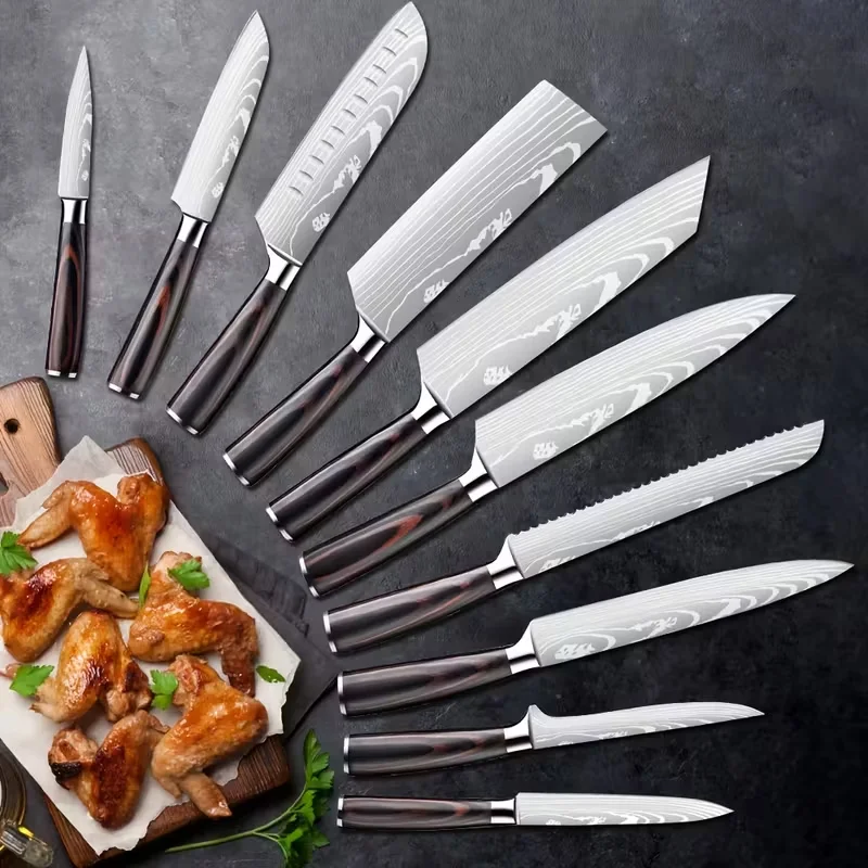 

MDHAND Кухонный нож из нержавеющей стали Нож шеф-повара Нож мясника Нож для резки мяса и рыбы с подарочной коробкой для Хэллоуина, Рождества, Нового года