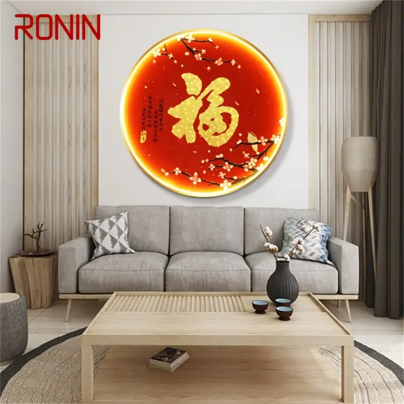 

RONIN Indoor Wall Lamps Chinese Style Mural Fixtures LED Modern Creative Living Room Light Sconces for Home Bedroom