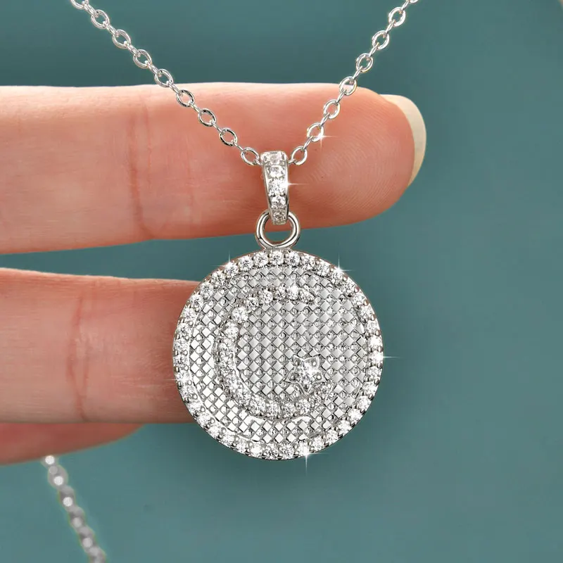 

Anziw Sparkling Round Cubic Zirconia Letter C Pendant Necklace For Women&Men 14k Gold Filled Initials Name Necklace Jewelry Gift