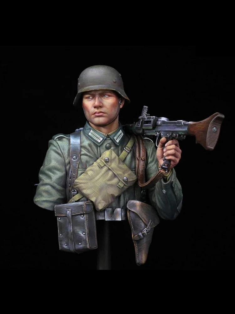 Resin soldier 1/10 ancient soldier MG34 , France 1940 bust Model Unassambled Unpainted  Figure Building Kit