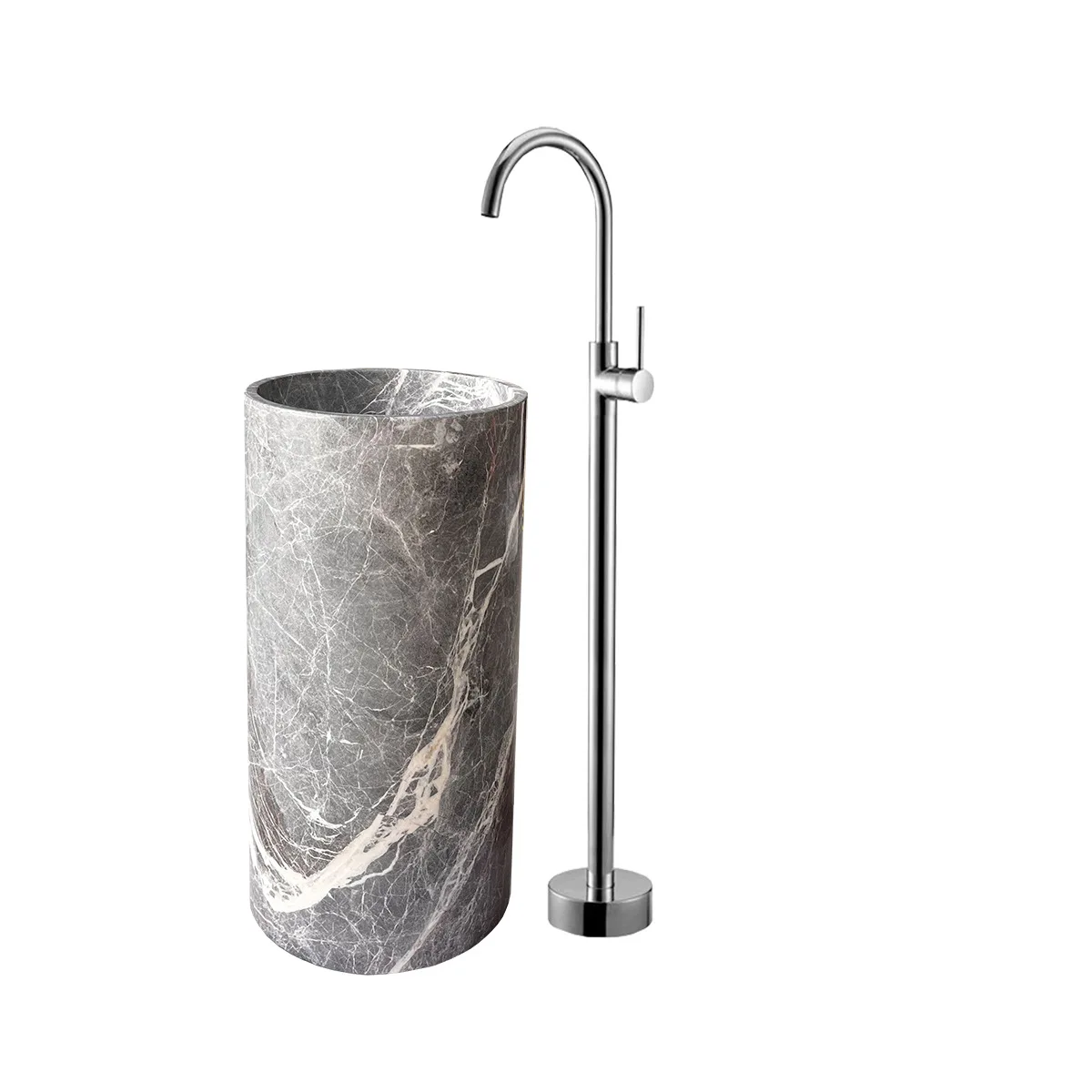 

Column basin, integrated landscape and white, modern simple basin, cylinder