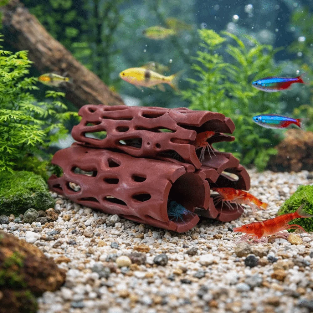 Tree Trunk Shape Fish Shrimp Shelter Simulation Natural Look Fish Breeding Cave Irregular Tree Hole Shelter Resting Hiding