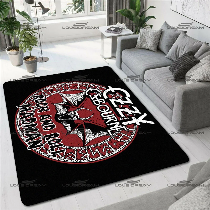 Metal Rocker Decorative Carpet Ozzy Osbourne Square Flannel Art Rug Modern Home Living Room Floor Mats Bedroom Carpet