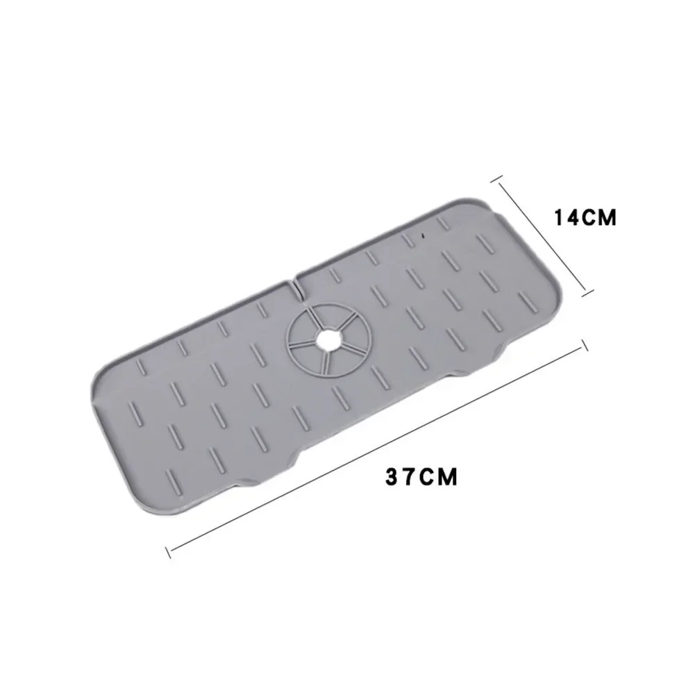 Foldable Silicone Kitchen Faucet Mat Multi-Functional Sponge Drain Rack Splash Catcher for Sink & Countertop Protection