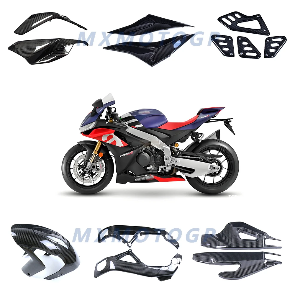 

For Aprilia RSV4 2021 2022 2023 2024 100% Carbon Fiber Tank Side Covers Swingarm Fender Full Fairing Kits Motorcycle Accessories