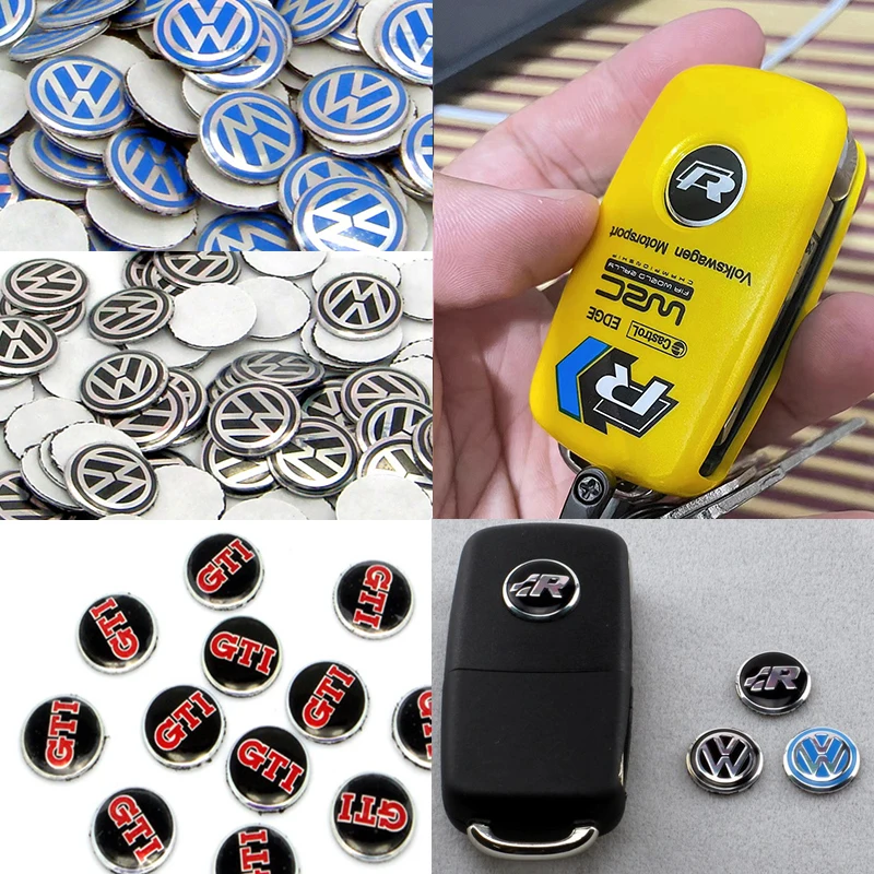 Car Key Stickers Auto Control Keychain Badge Accessories For Volkswagen VW R-line GTI R Polo Golf Passat Magotan Tiguan Lavida