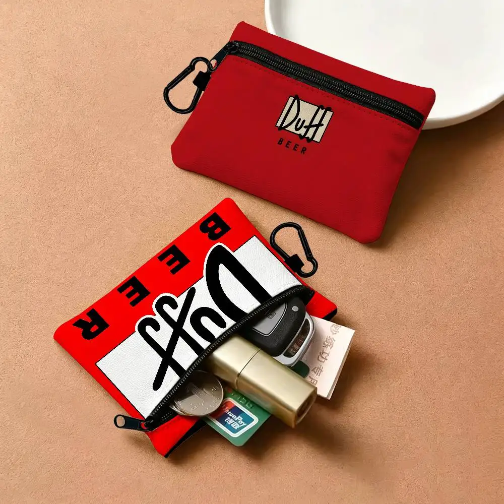 F-Ft D-Duffs Beer Wear-resistant Oxford Cloth Coin Purse Portable Backpack Hanging Card Storage Bag