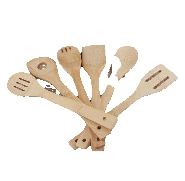 Bamboo Utensil Spoon Spatula Mixing Professional Kitchen Wooden Cooking Tools Wholesale