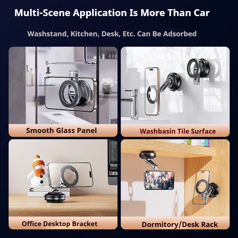 X63 Car Mobile Bracket Rotating Folding Electric Vacuum Suction Cup Magnetic Suction Bracket Mirror Navigation Car Phone Holder