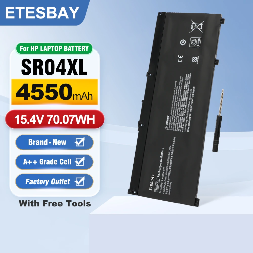 ETESBAY SR04XL 15.4V 70.07WH/4550mAh Laptop Battery For HP Omen 15-CE0XX 15-DC0XX Series 15-CE009LA 15-CE015DX 15-DC0051NR