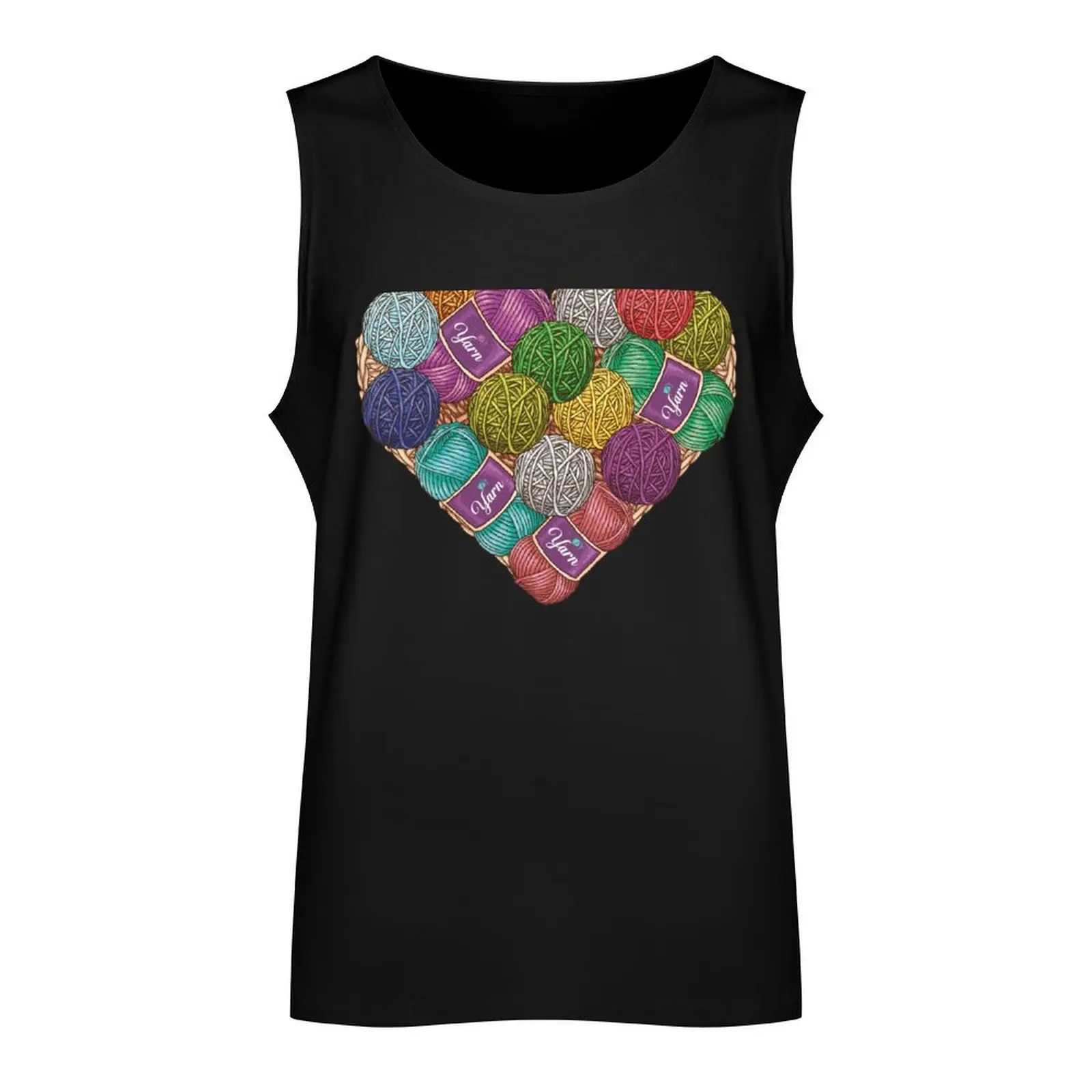 Yarnaholic yarn heart shape shirt Tank Top Vest Sleeveless top bodybuilding t shirt sexy clothes men